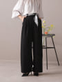 【U150サイズあり】スカーフ付きタックワイドパンツ