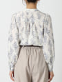 【cho____07セレクト】 フラワープリントパールフリルブラウス