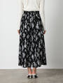 フラワープリントバックゴムフレアスカート