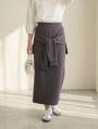 パーカー巻き風ナロースカート