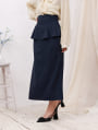 【cho____07セレクト】 ファスナー付きペプラムナロースカート