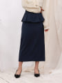 【cho____07セレクト】 ファスナー付きペプラムナロースカート