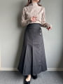折り返しデザインロングスカート