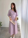【cho____07セレクト】 Vネックウエスト切替ワンピース