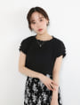 リブメローフレンチスリーブTシャツ