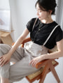 【kannaセレクト】サスペンダー付きワイドパンツ