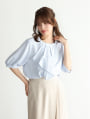 アシメフリル前開きブラウス