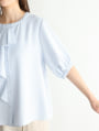 アシメフリル前開きブラウス