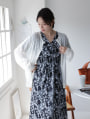 【MARIAセレクト】 フラワープリントウエストシャーリングワンピース