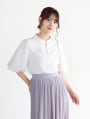 ボリュームスリーブパールブラウス