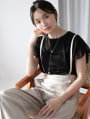 袖口チュールTシャツ