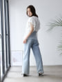 【aya223_bセレクト】チュールドッキングフリルTシャツ