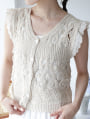 かぎ針レースドッキングニットカーディガン