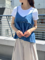 【2点セット】Tシャツ×デニムペプラムビスチェ