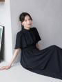 【kanaセレクト】ウエスト切替タックフレアワンピース