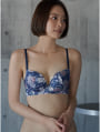丸胸花柄ワイヤーブラ&ショーツセット