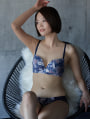 丸胸花柄ワイヤーブラ&ショーツセット