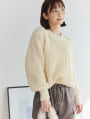 畔編みゆったりニット