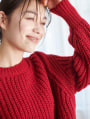 畔編みゆったりニット