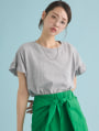 袖フリルTシャツ