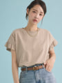 袖フリルTシャツ
