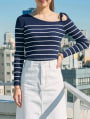 オフショルボーダーニット