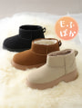 もふぽか厚底5.0cmチャンキーヒールムートンブーツ【防止加工】