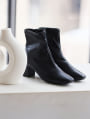 5cmヒール/スクエアトゥストレッチショートブーツ