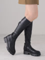 厚底ストレッチロングブーツ