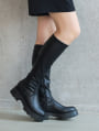 厚底ストレッチロングブーツ